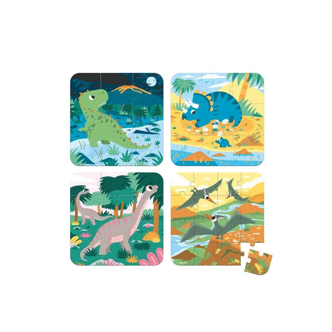 JANOD 4 Puzzles Dinosaures (6-9-12-16 pcs) – Image 2