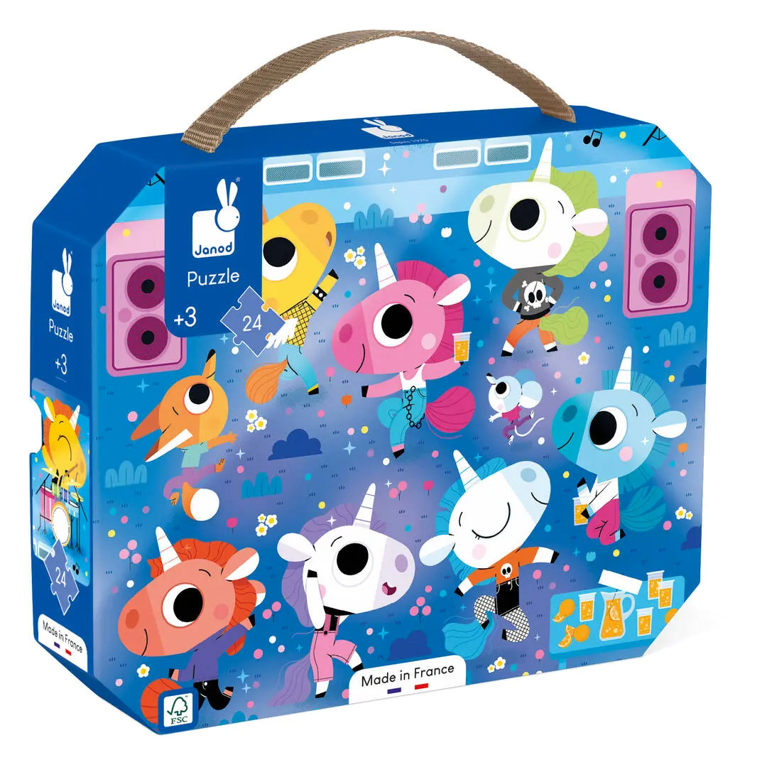 JANOD Puzzle Concert Rock Licornes - 24 PCS
