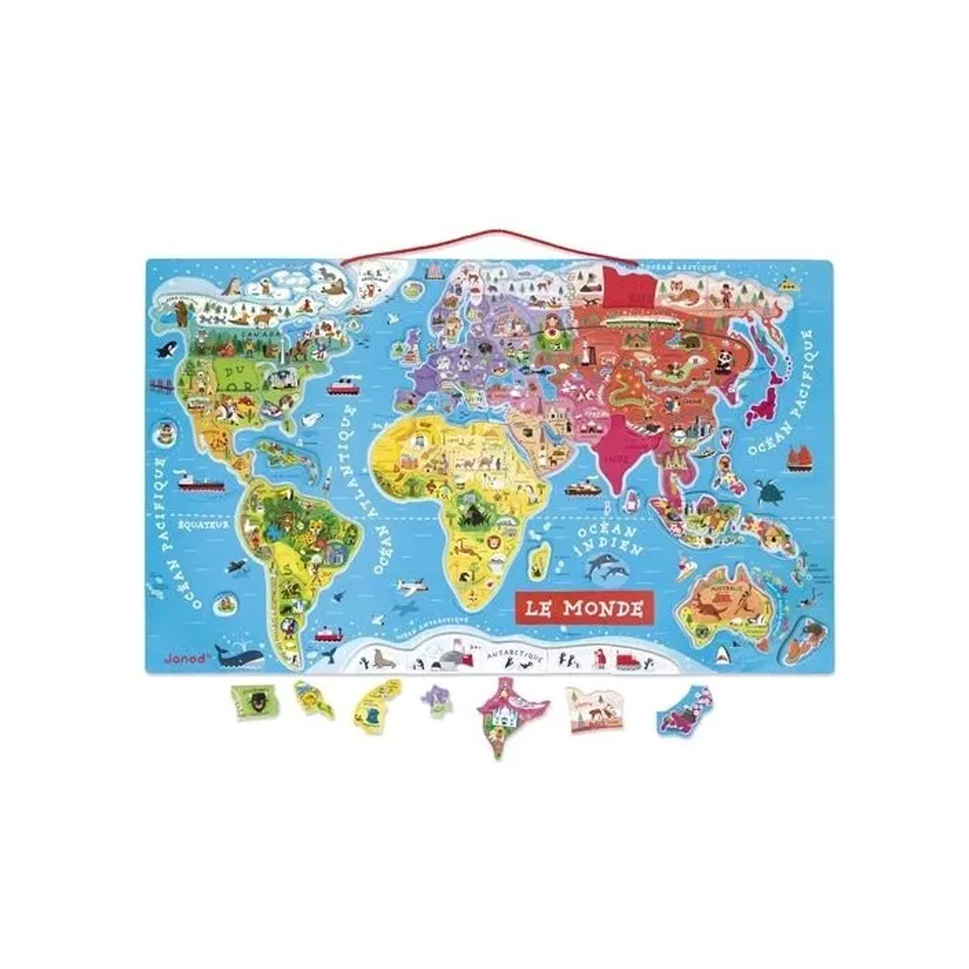 JANOD Puzzle Monde Magnétique Version FR