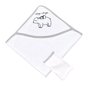 BABYJEM Serviette de Bain Nouveau-né Grise