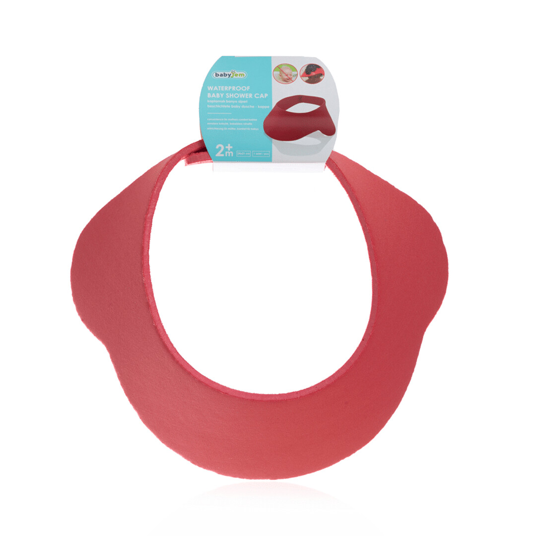 BABYJEM Bonnet/Visière de Bain Bébé Rose/Rouge – Image 3