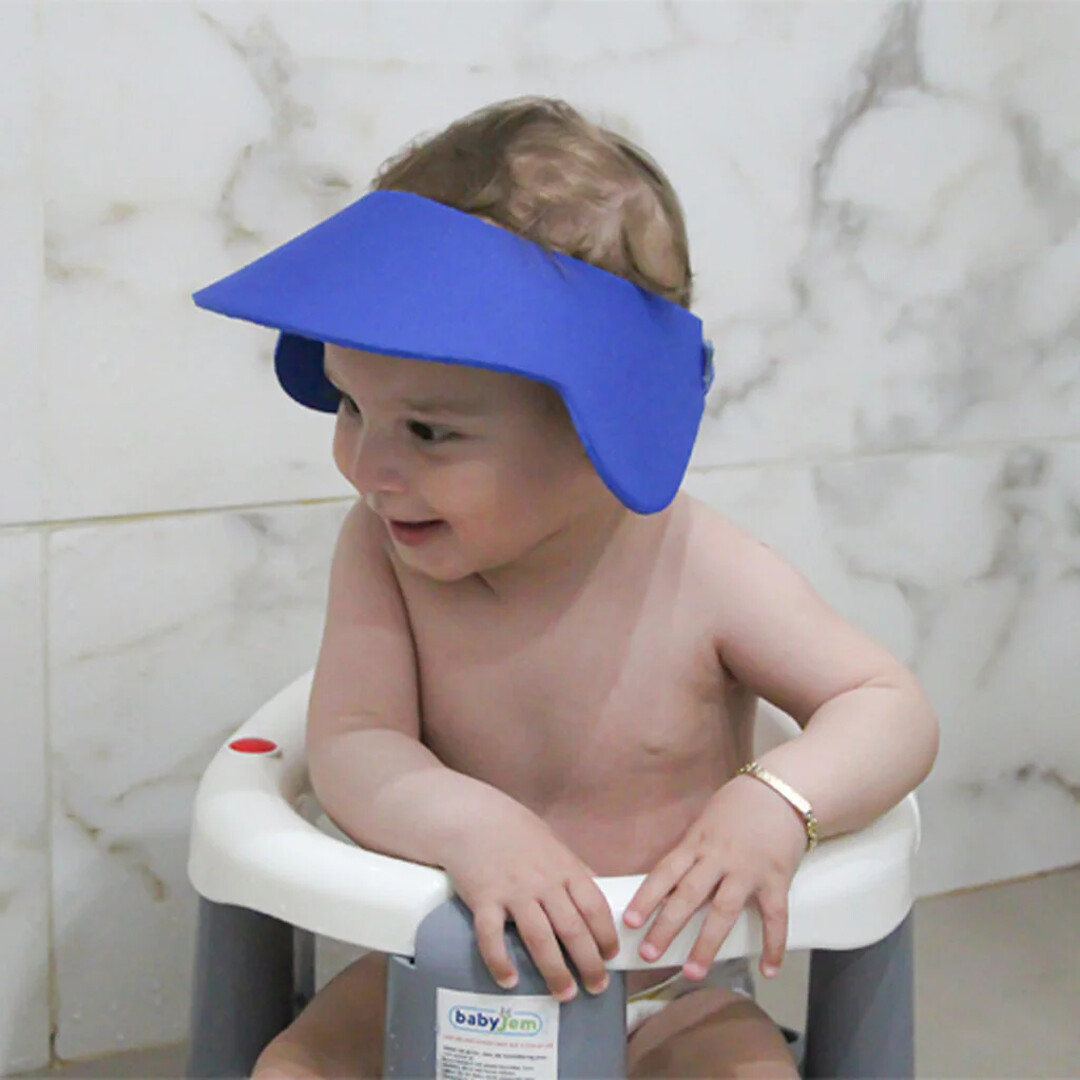 BABYJEM Bonnet/Visière de Bain Rose/Bleu Marine – Image 4