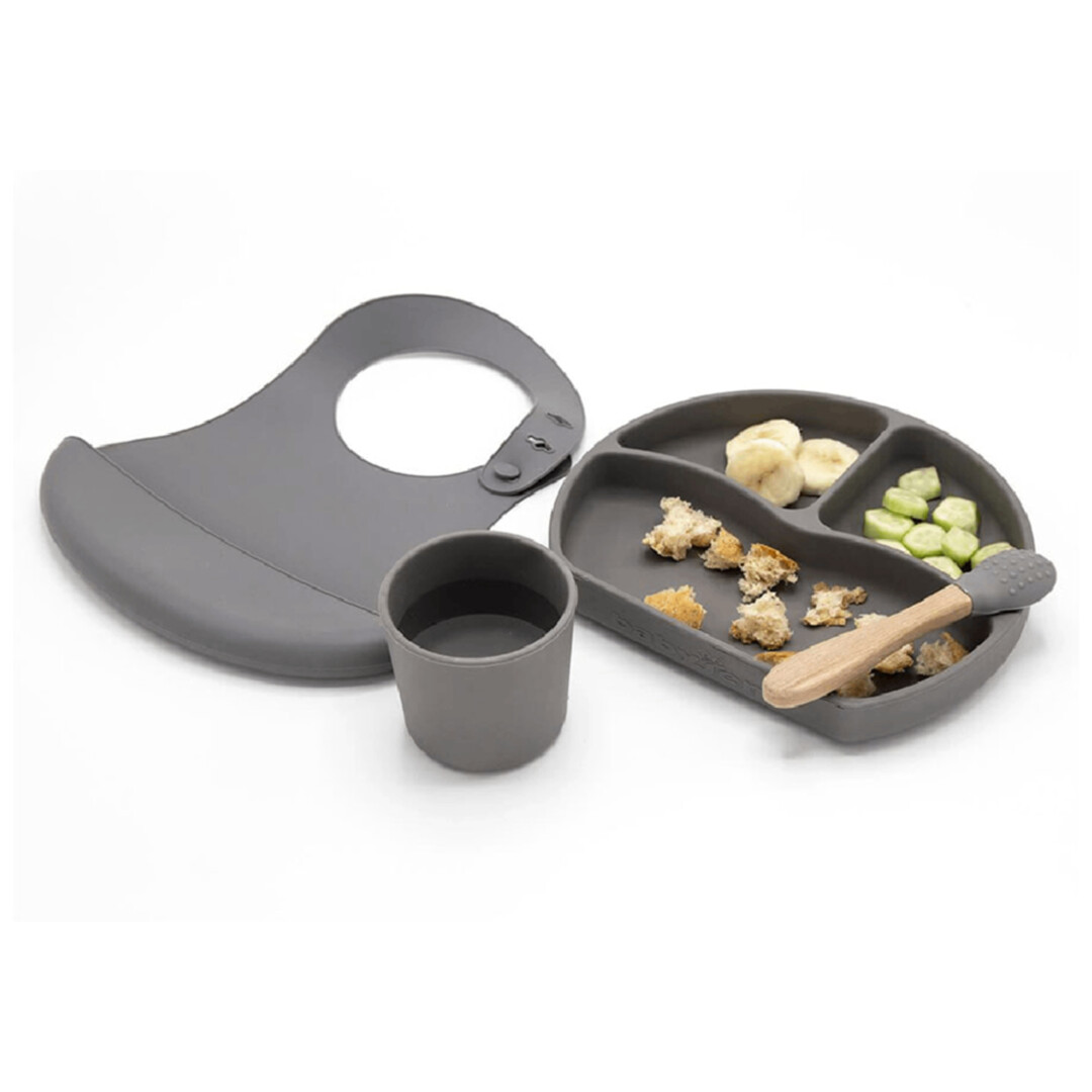 BABYJEM Set d'Alimentation en Silicone Gris – Image 2