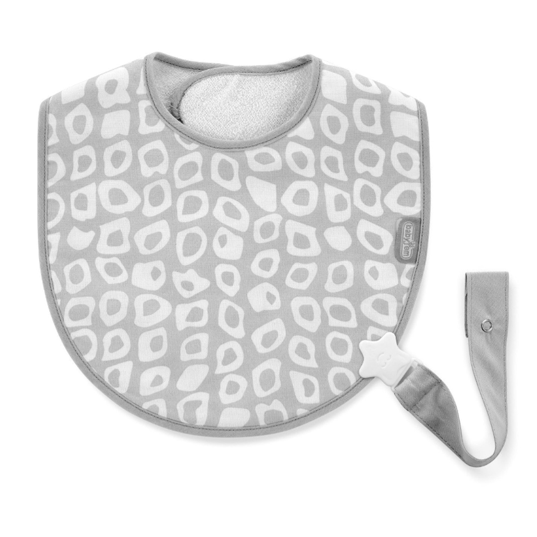 BABYJEM Bavoir bébé avec attache-sucette Gris