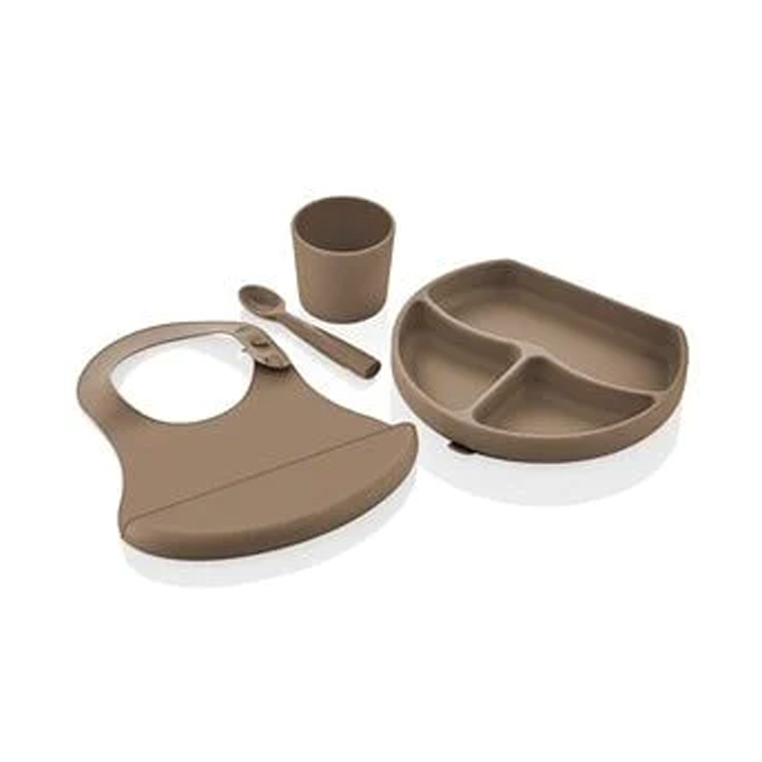 BABYJEM Set d'Alimentation en Silicone Latte