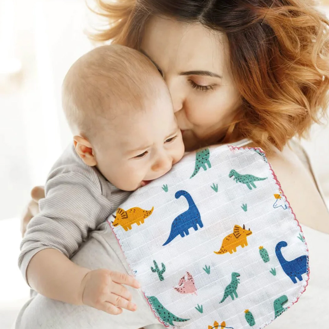 BABYJEM Pack de 2 Langes en Mousseline Dinos – Image 2
