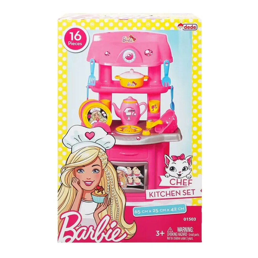 DEDE Set de Cuisine Chef Barbie (16 pièces) – Image 4
