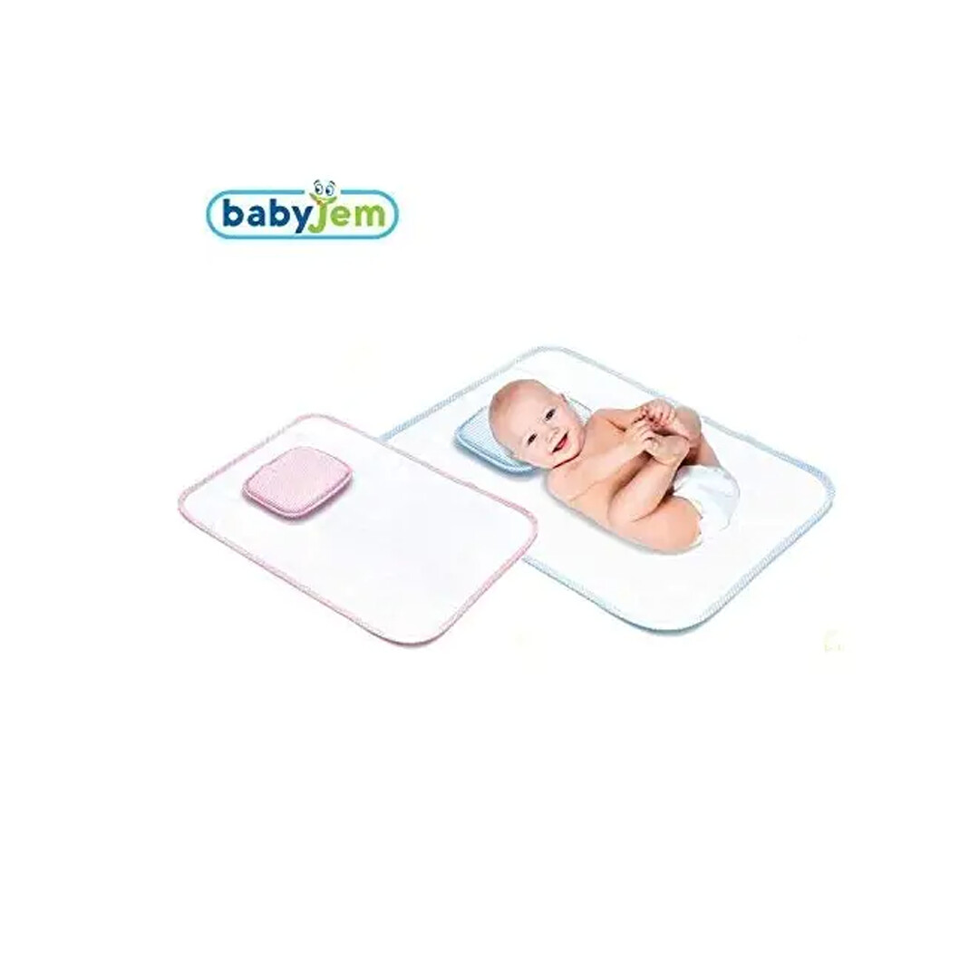 BABYJEM Matelas à langer Multi-usage Blanc Rose – Image 3