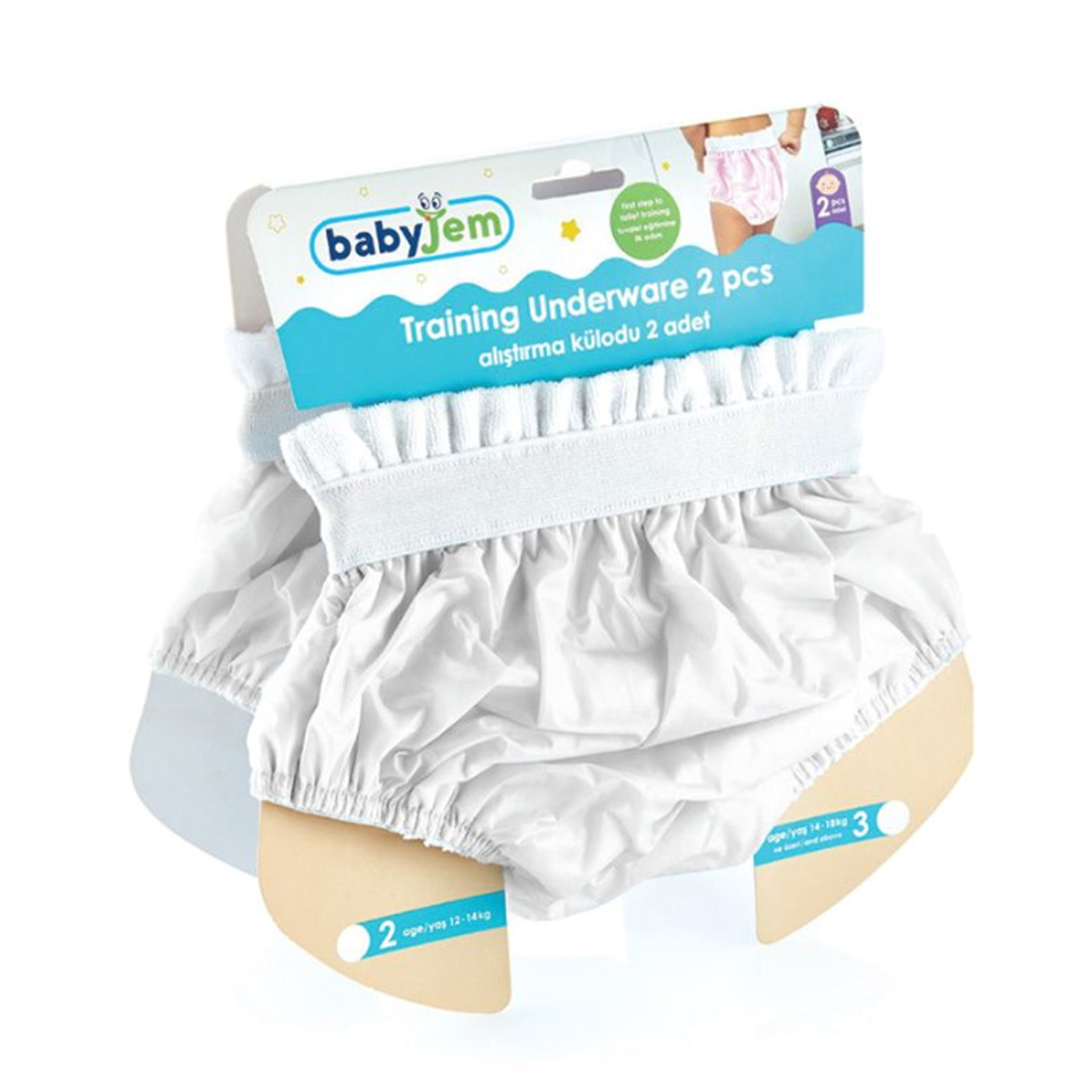 BABYJEM Lot de 2 Culottes d'Apprentissage Blanches