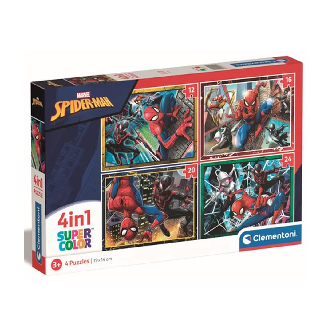 Clementoni - Puzzle 4 en 1 - Spiderman Marvel