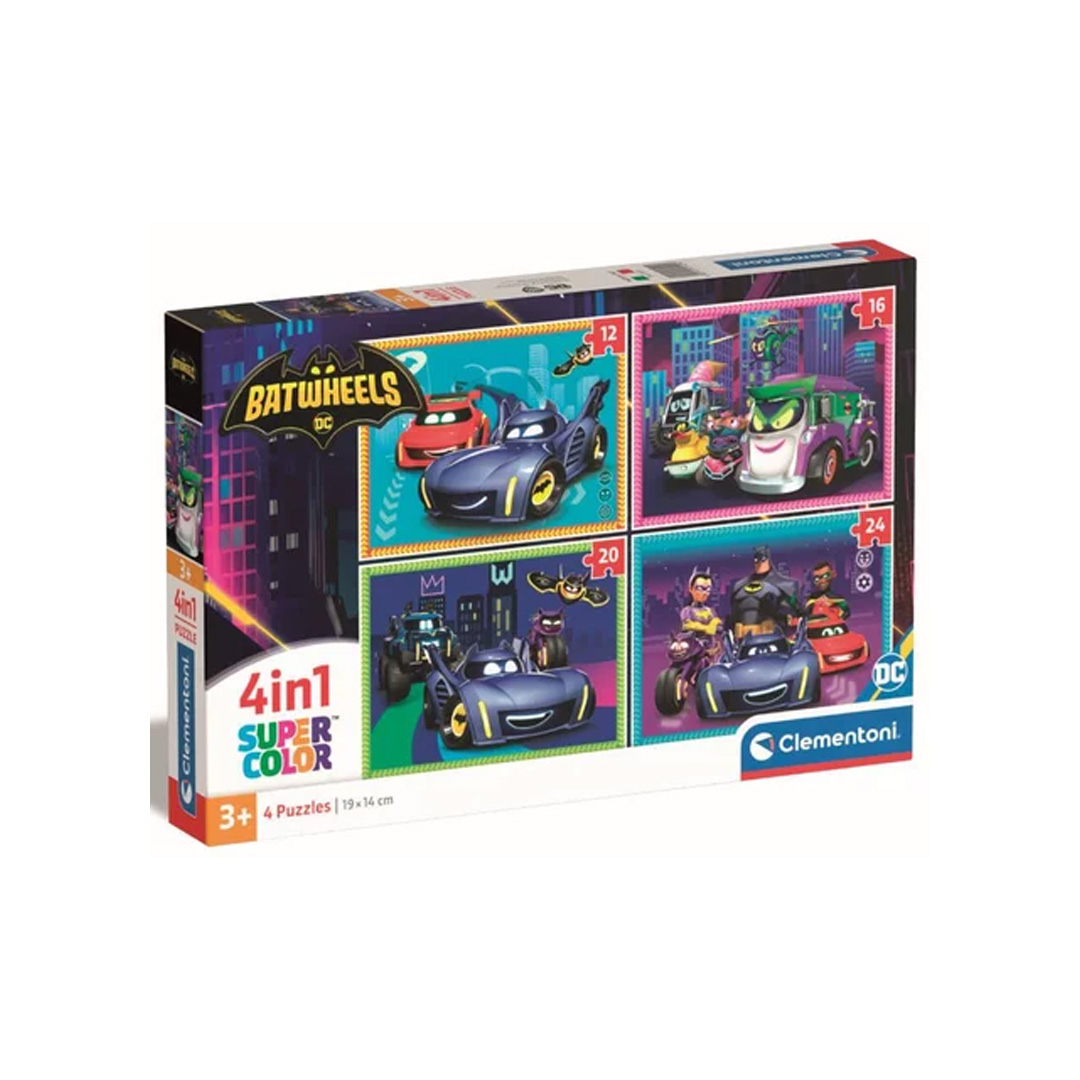 Clementoni - Puzzle 4 en 1 - Batwheels