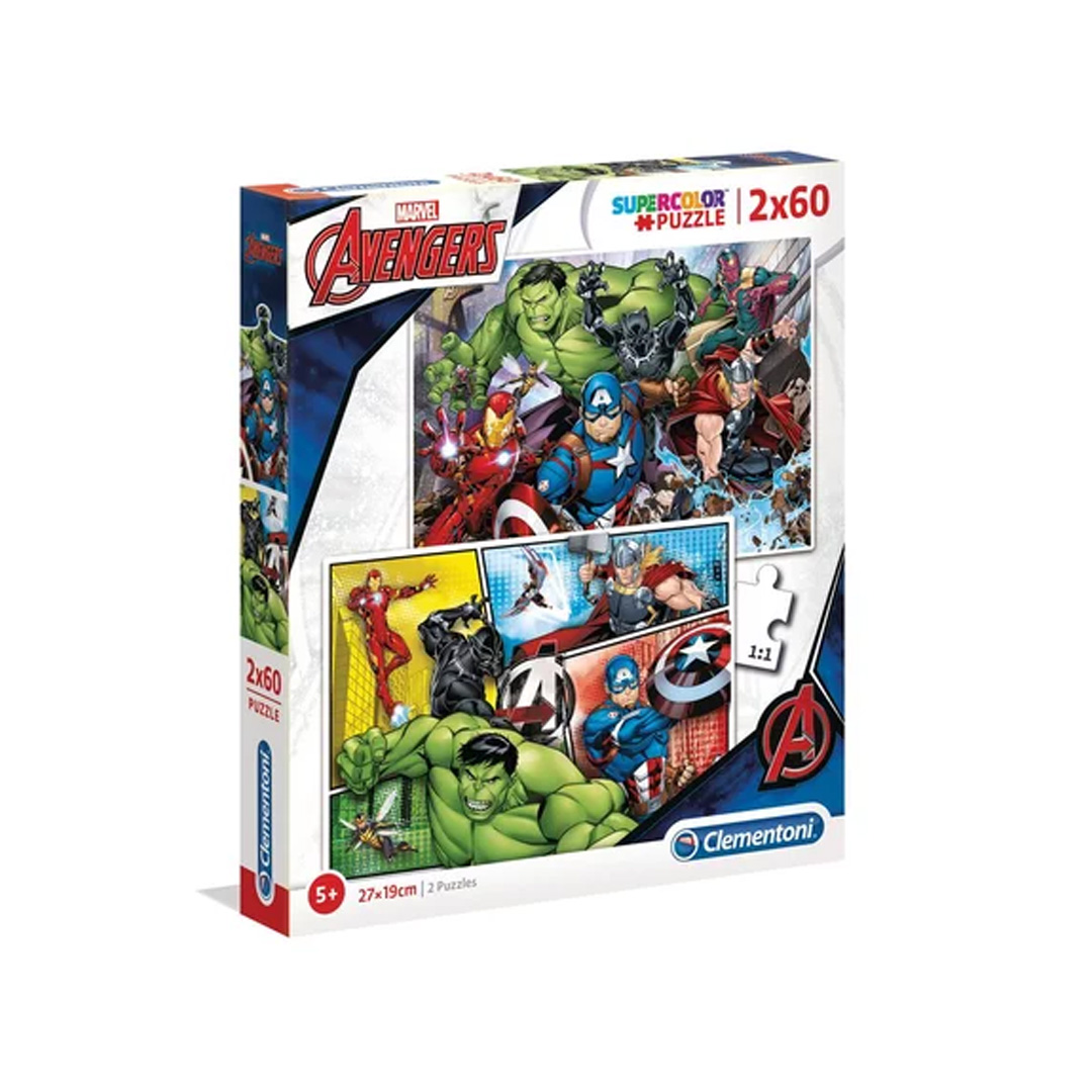 Clementoni - Puzzle 2x60 - The Avengers
