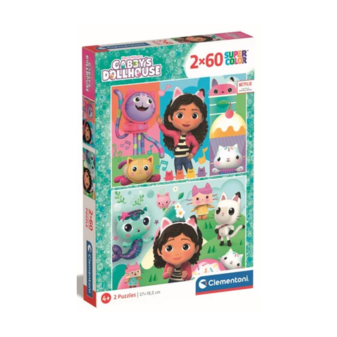 Clementoni - Puzzle 2x60 - Gabby's Dollhouse
