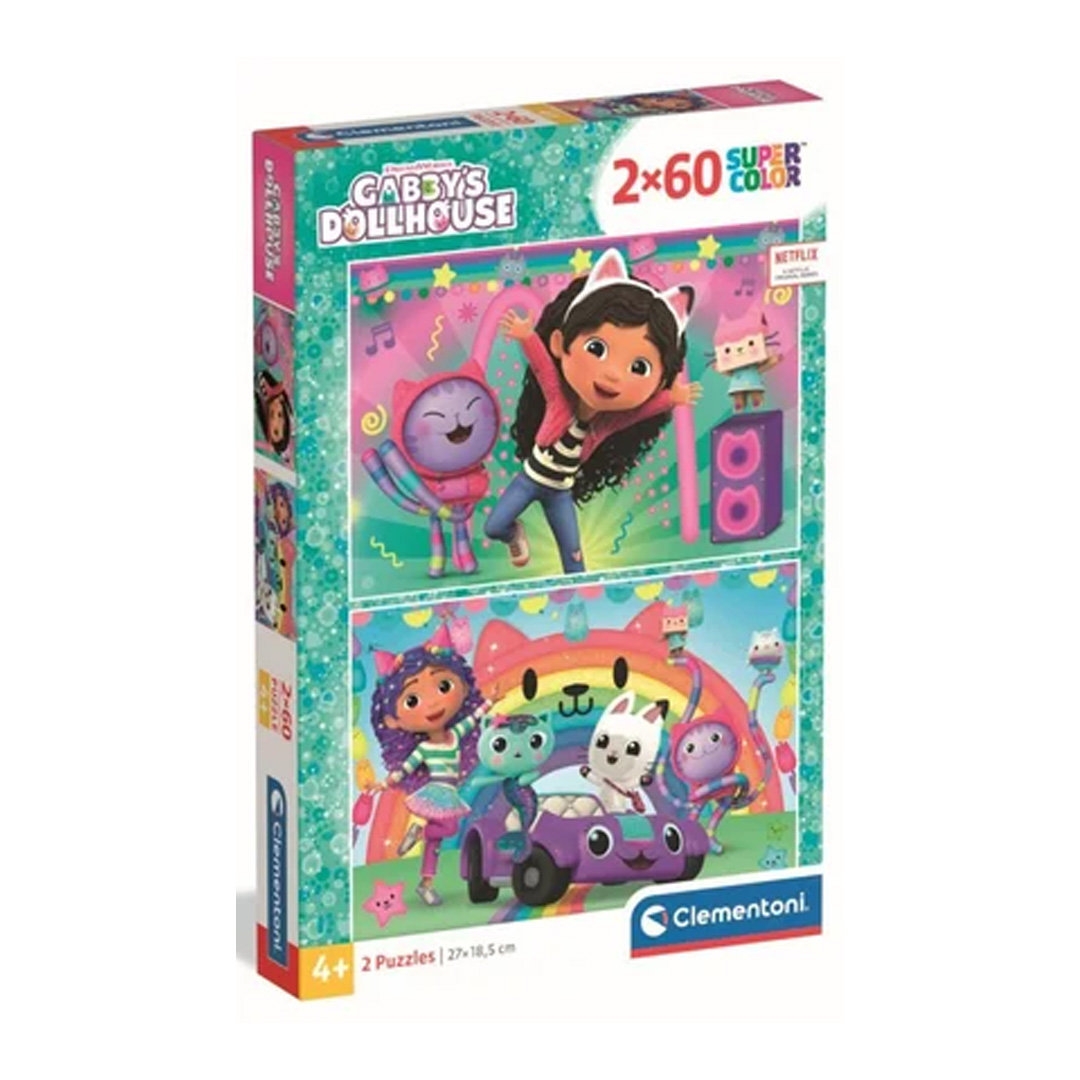 Clementoni - Puzzle 2x60 - Gabby's Dollhouse