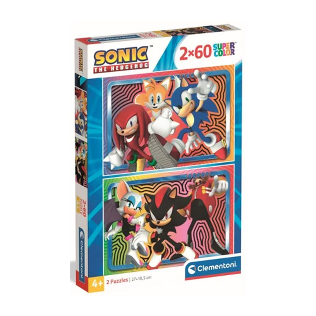 Clementoni - Puzzle 2x60 - Sonic
