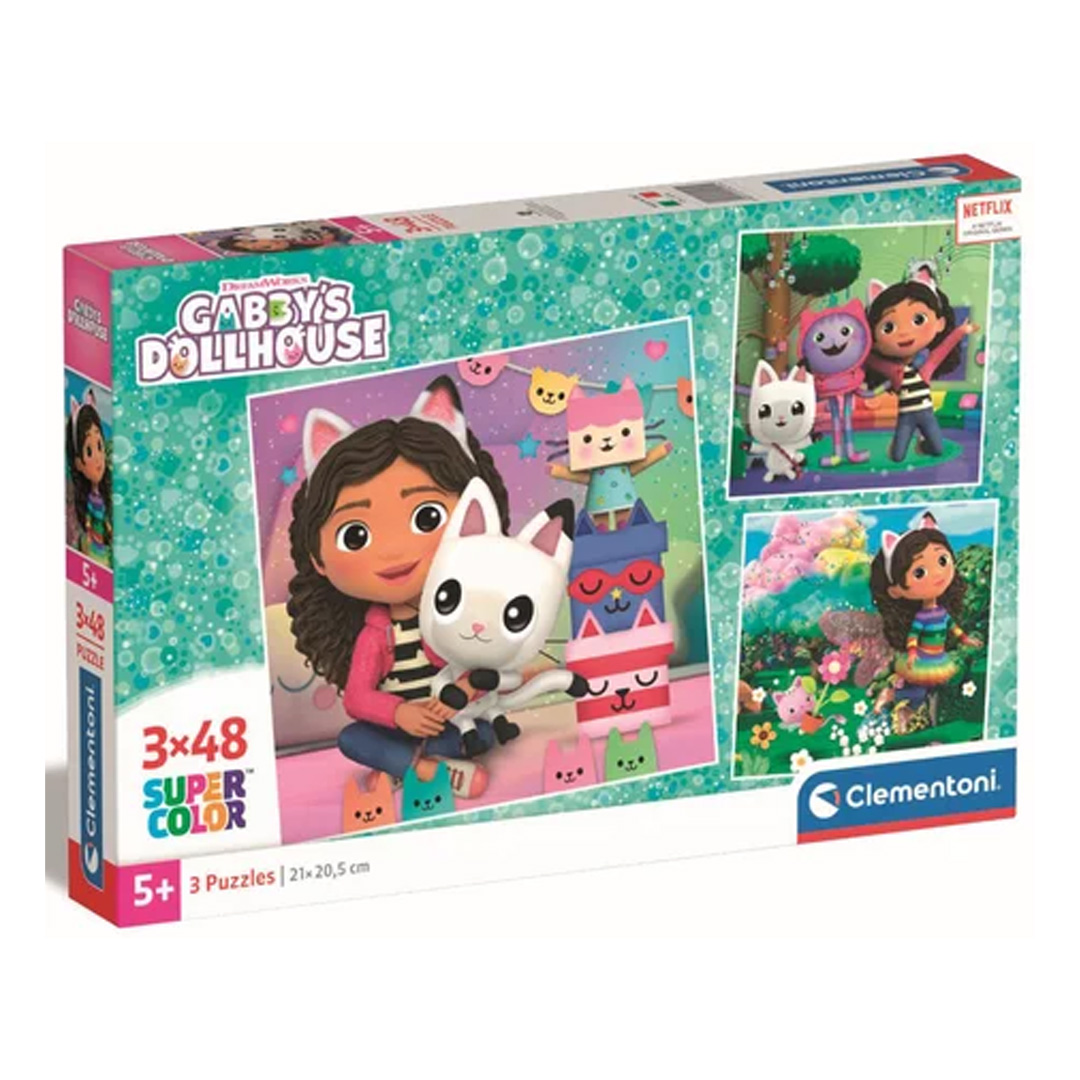 Clementoni - Puzzle 3x48 - Gabby's Dollhouse
