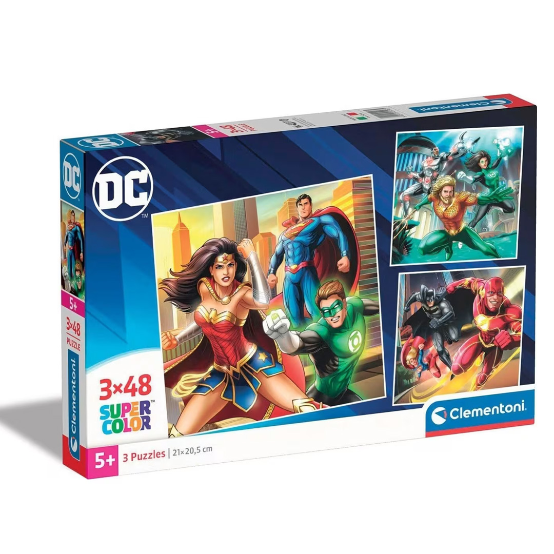Clementoni - Puzzle 3x48 - Justice League DC Comics